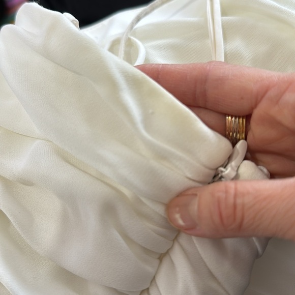 Cinq A Sept Vance White Ruched Sleeveless Square Neck Mini Dress - Picture 6 of 11